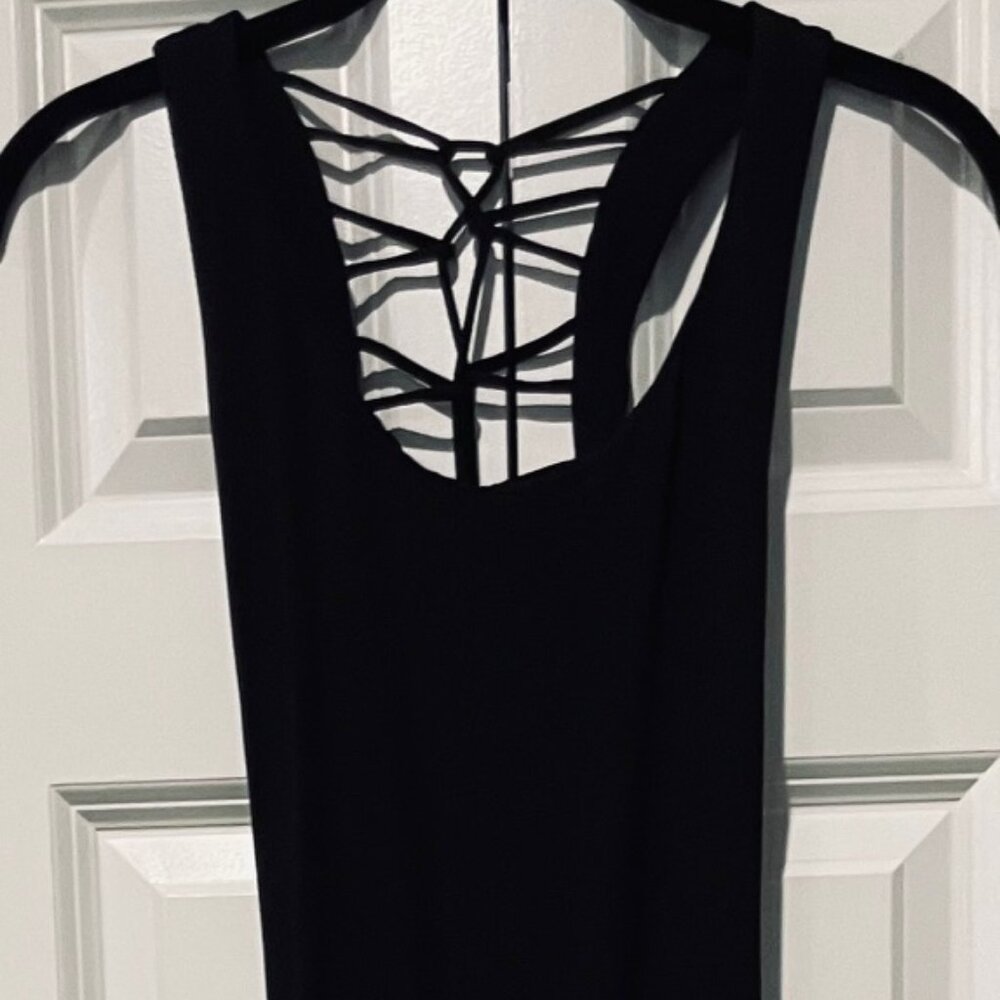 MICHAEL KORS COLLECTION BLACK LOW BACK TIE DRESS W/ BODYSUIT - SIZE 2- TAGS ON